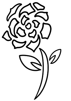 Rose Flower free coloring pages for kids