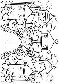 Peacefull Castle free coloring pages for kids