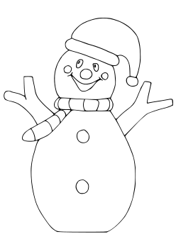 Snowman3 free coloring pages for kids