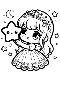 Princess Star free coloring pages for kids