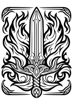 Sword 2 free coloring pages for kids