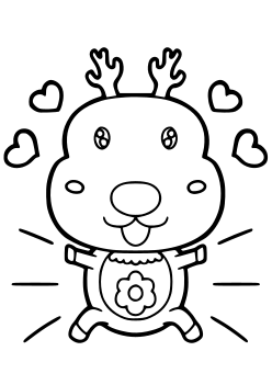 Reindeer Baby free coloring pages for kids