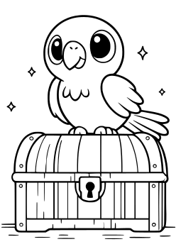 Treasure bird free coloring pages for kids