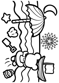 Ocean View Firework free coloring pages for kids