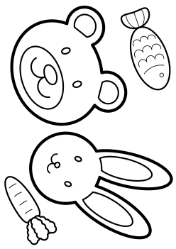 Bear and Rabbit free coloring pages for kids