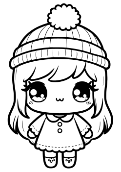 Winter Girl free coloring pages for kids