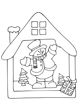 Winter house2 free coloring pages for kids