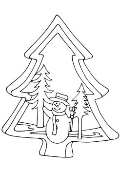 Winter Tree free coloring pages for kids