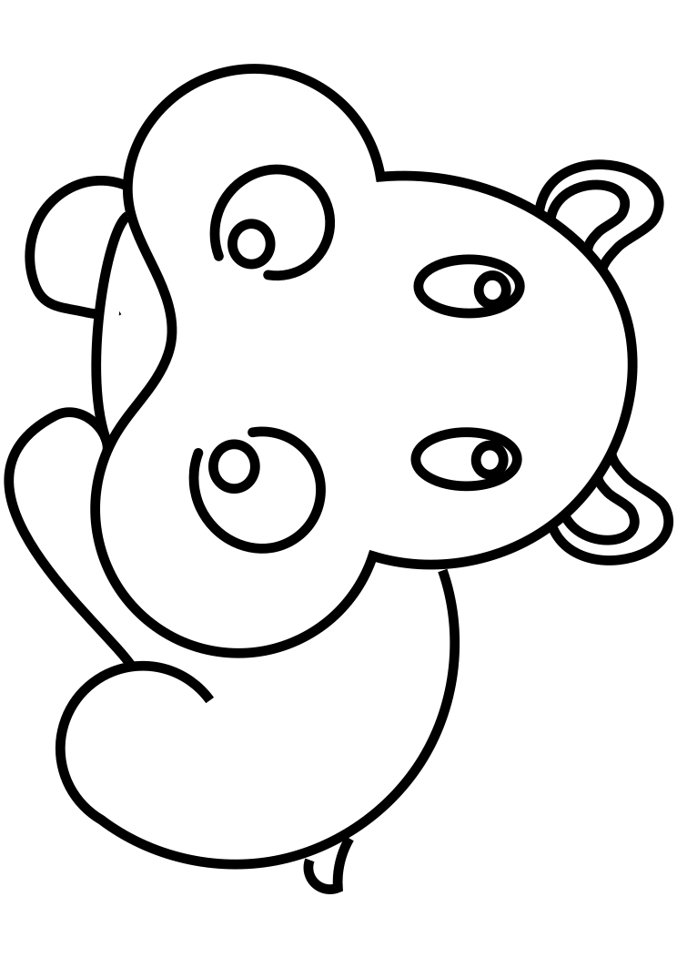 Hippo free coloring pages for kids
