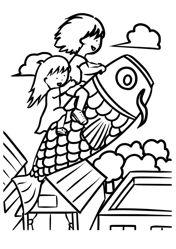 Koinobori5 free coloring pages for kids