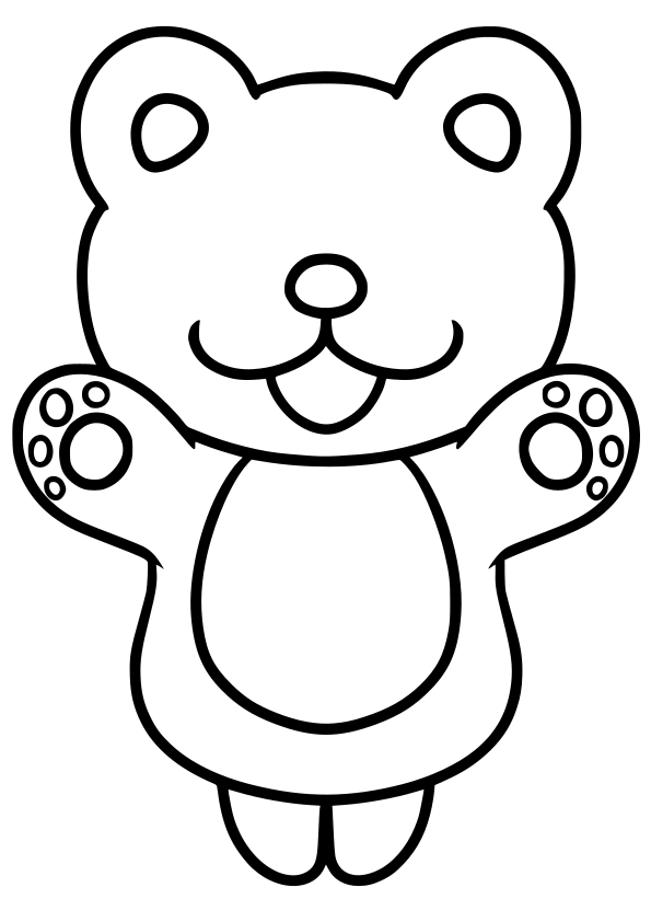 熊の動物簡単塗り絵です 目の部分は自分で思ったように書いてみてくださいね！