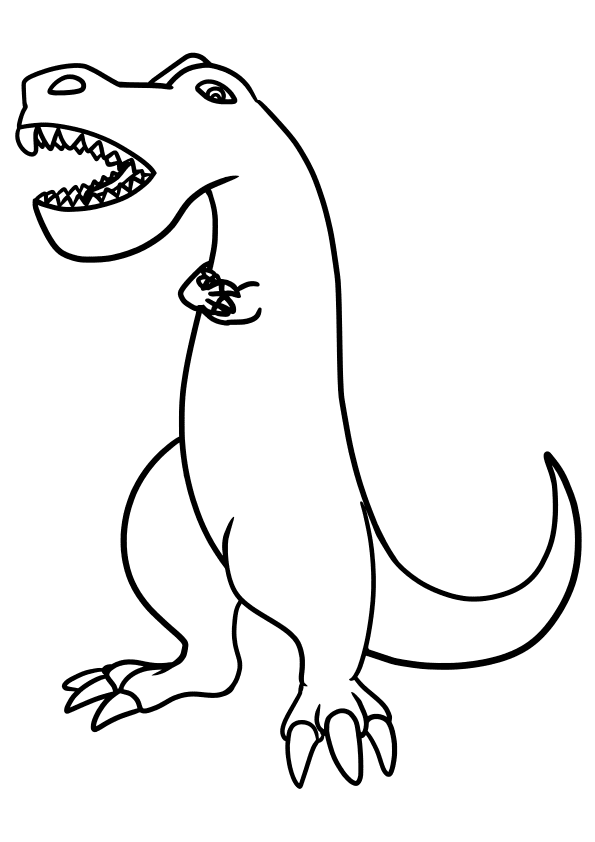 かっこいい簡単な恐竜の塗り絵です