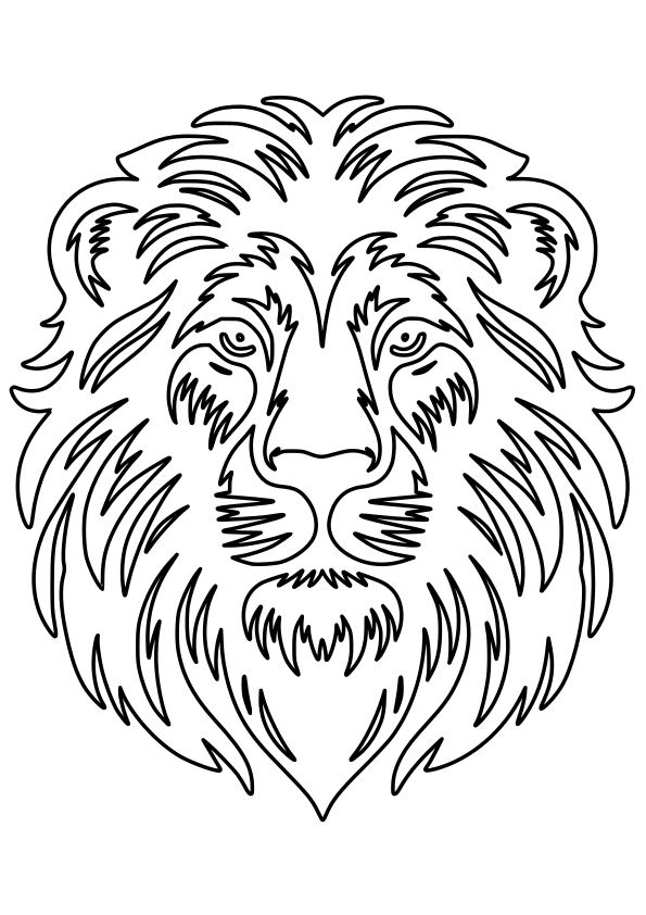 Lion Face free coloring pages for kids