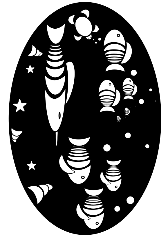 Mandala 1-4 black and white deep sea free coloring pages for kids