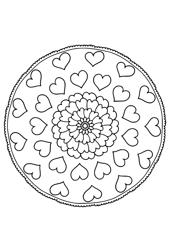 Mandala31Heart free coloring pages for kids