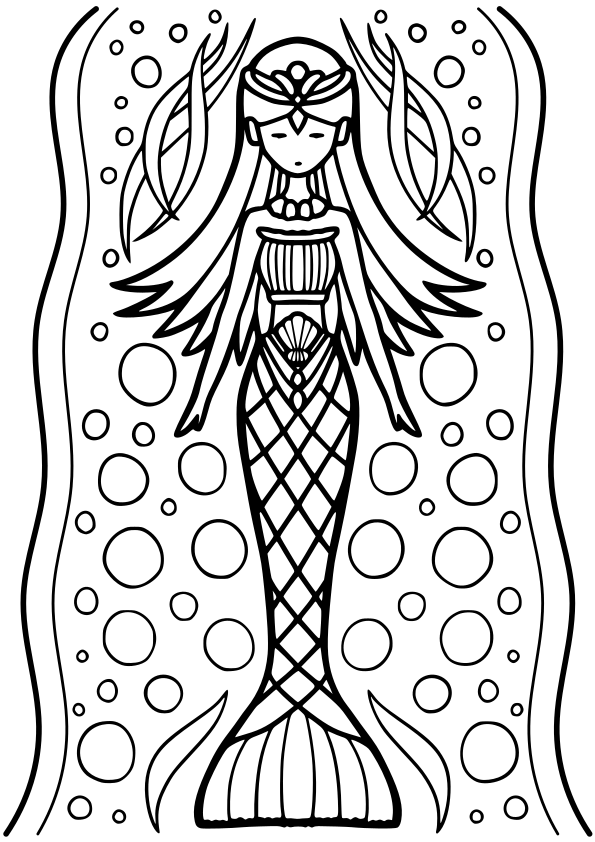 Mermaid2 free coloring pages for kids