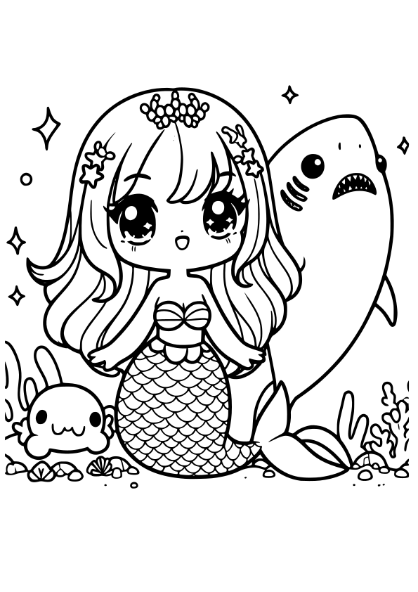 Mermaid 15 free coloring pages for kids