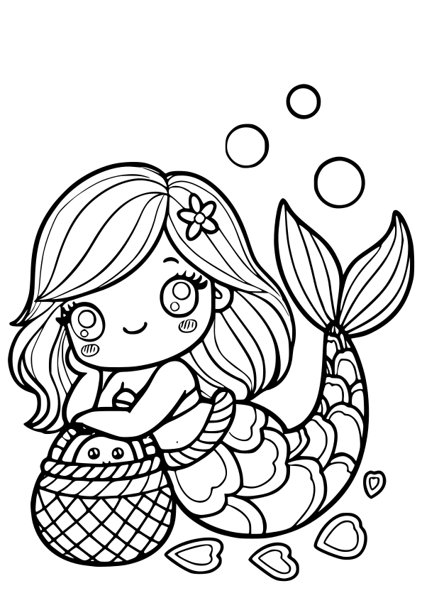 Mermaid 18 free coloring pages for kids