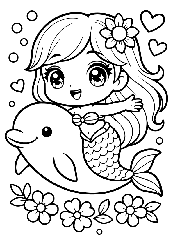 Mermaid 27 free coloring pages for kids