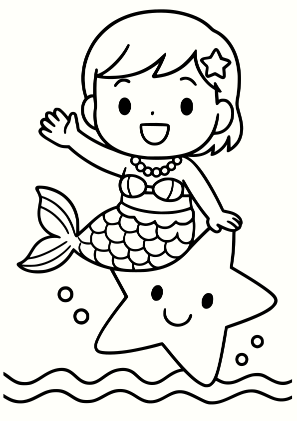 人魚２９の塗り絵です
