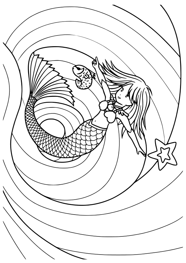 Mermaid3 free coloring pages for kids