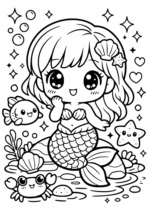 Mermaid 31 free coloring pages for kids