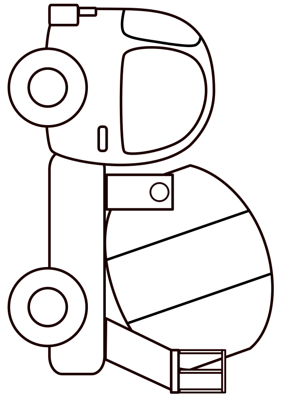 Mixer car free coloring pages for kids