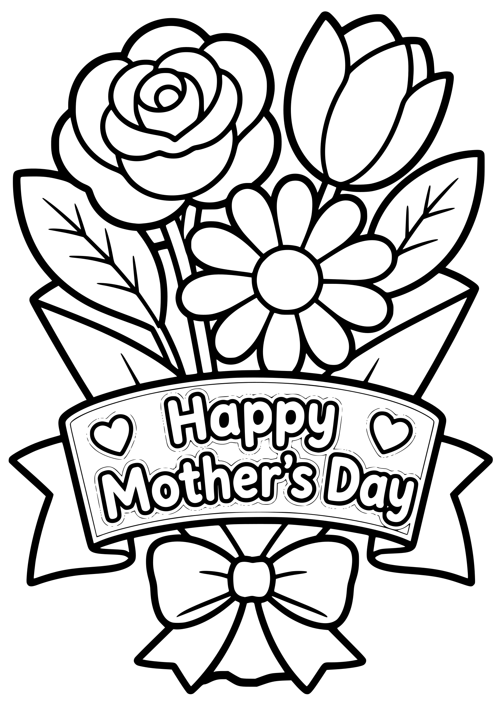 Mother's Day Flower free coloring pages for kids