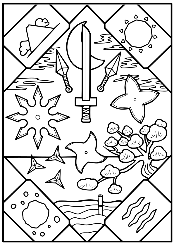 Ninja 11 free coloring pages for kids