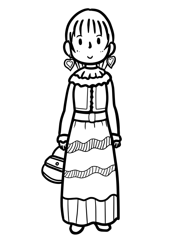 Dressed Girl2 free coloring pages for kids