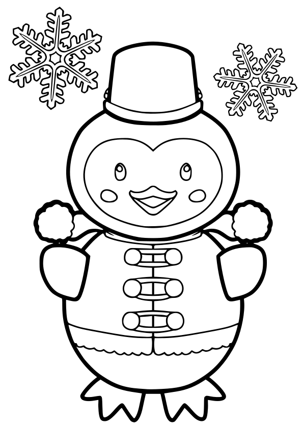 Winter Penguin free coloring pages for kids