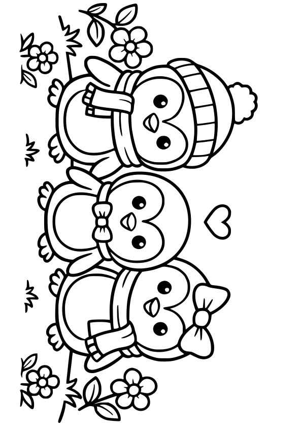 Penguins Animal free coloring pages for kids