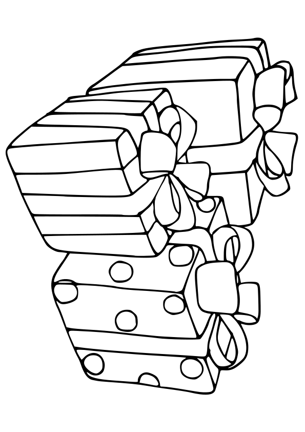 Present Box2 free coloring pages for kids