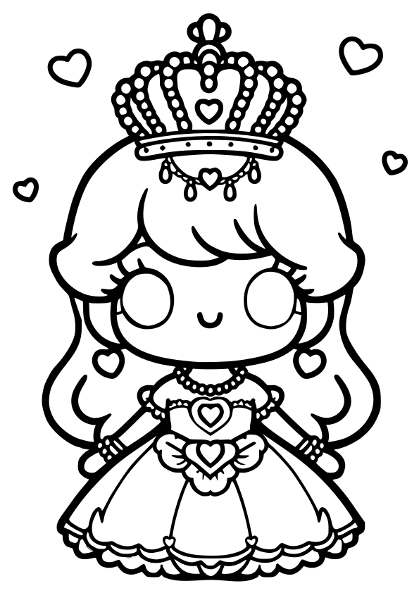 Princess 12 free coloring pages for kids