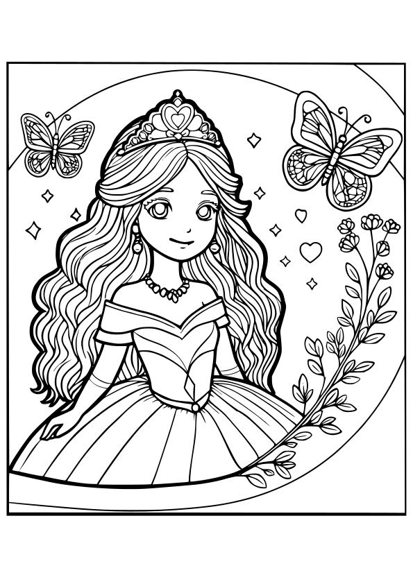 Princess 14 free coloring pages for kids