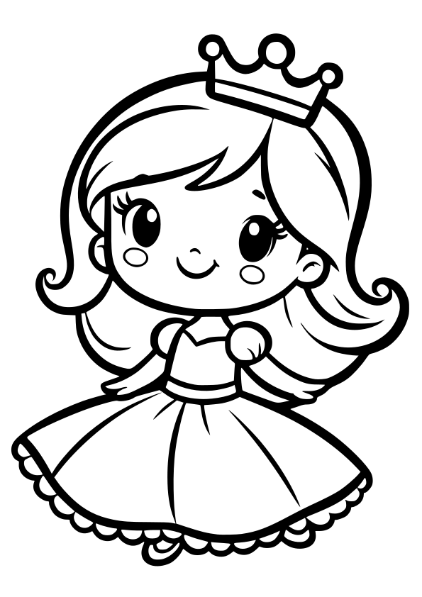Princess 3 free coloring pages for kids