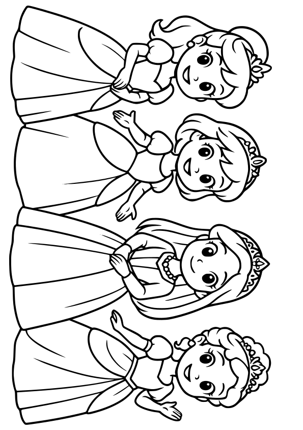Princess 20 free coloring pages for kids