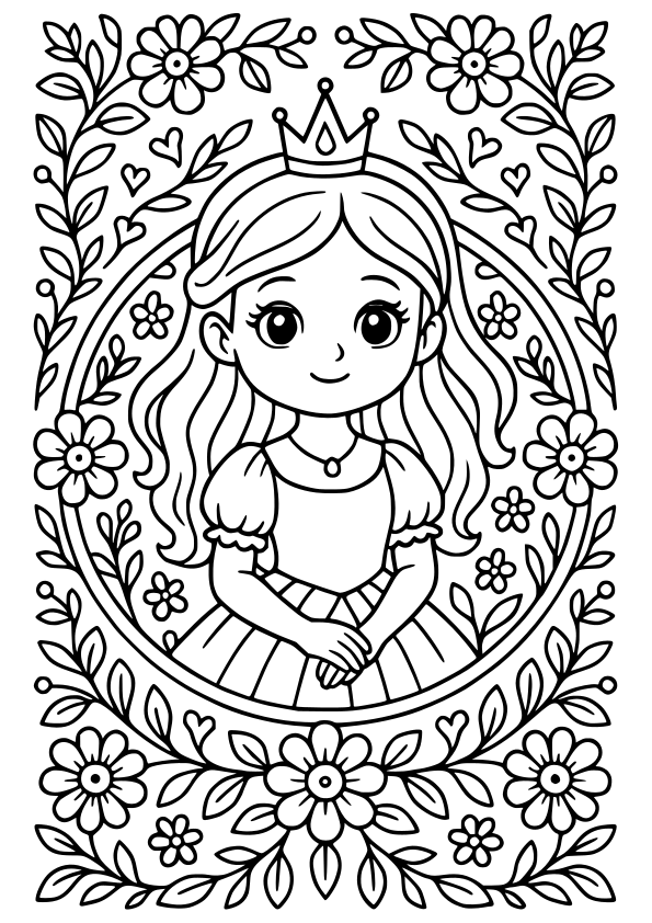 Princess 21 free coloring pages for kids