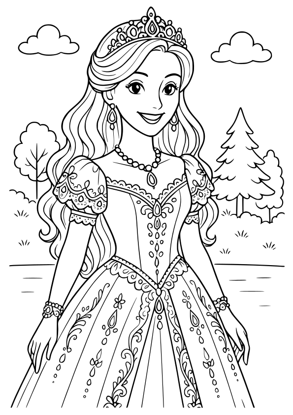 Princess23 free coloring pages for kids