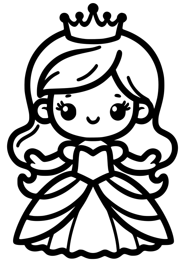 Princess Girl 4 free coloring pages for kids