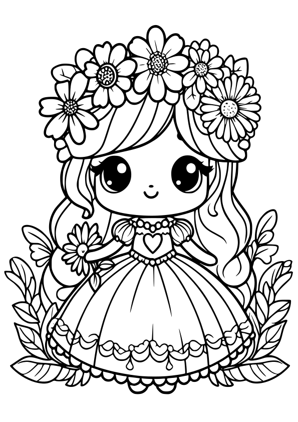 Princess 8 free coloring pages for kids