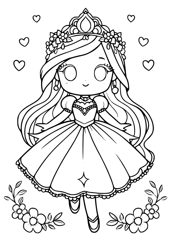 Princess Flower 3 free coloring pages for kids