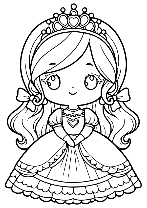 Princess Heart 2 free coloring pages for kids