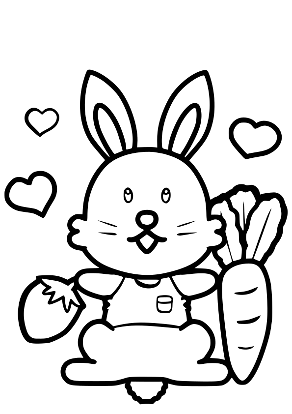 Rabbit 16 free coloring pages for kids