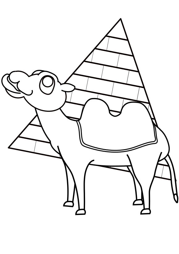 ラクダとピラミッドの塗り絵