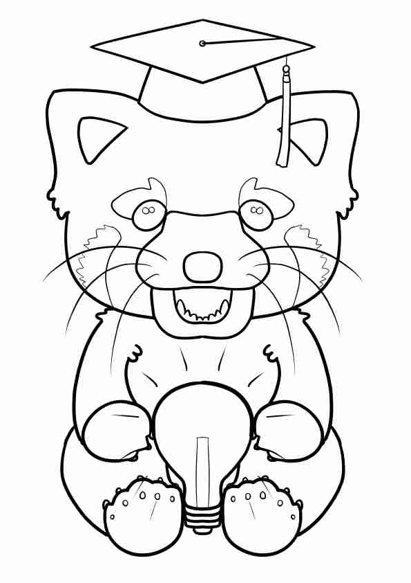 Professor Lesser panda free coloring pages for kids
