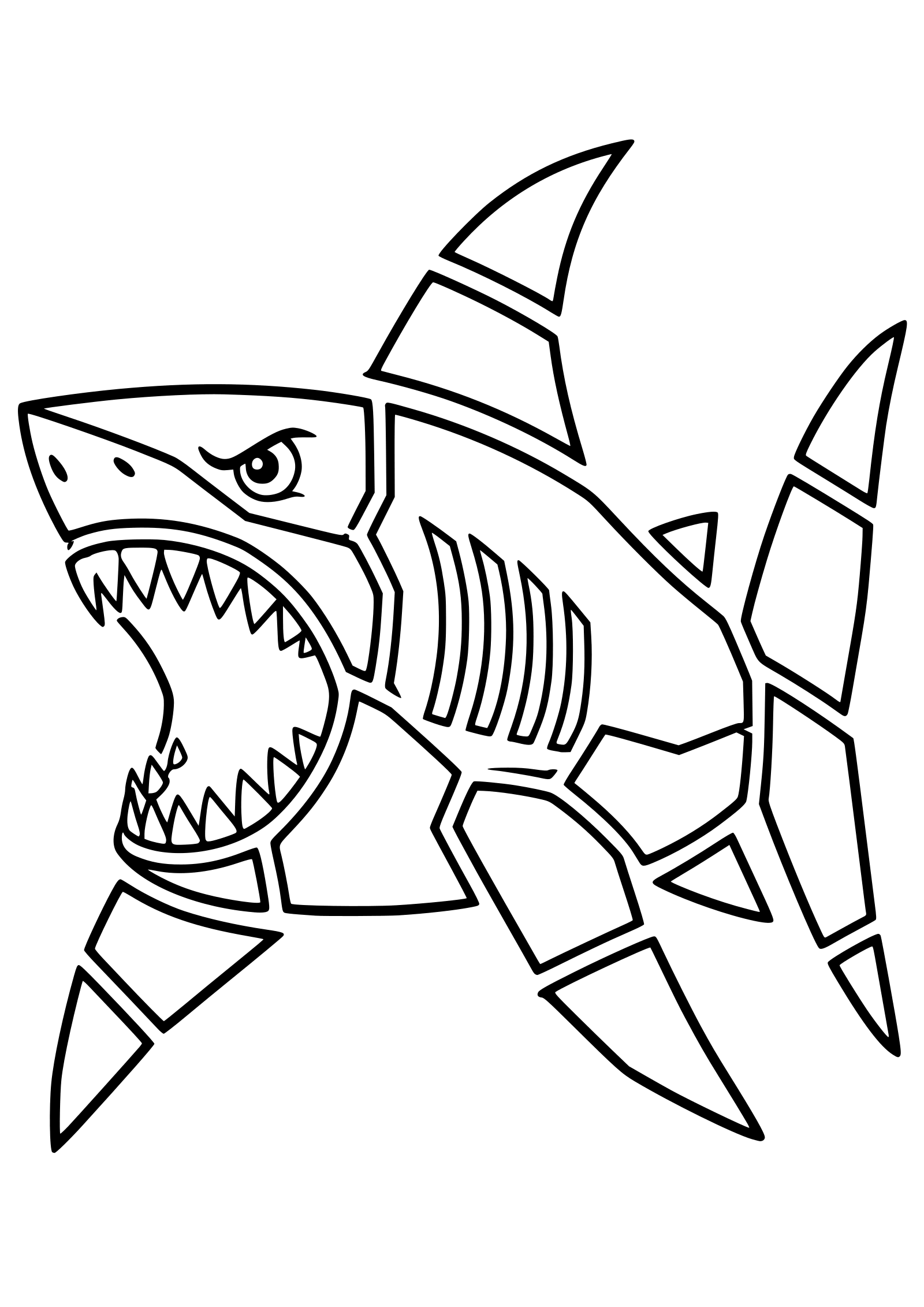 さめ９の塗り絵です