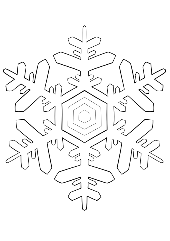 Snow crystal free coloring pages for kids