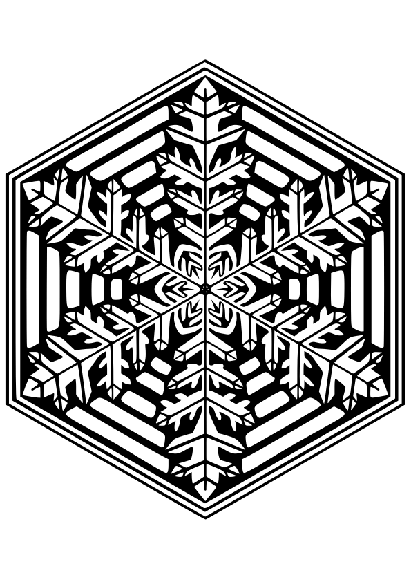 Snowcrystal4 free coloring pages for kids