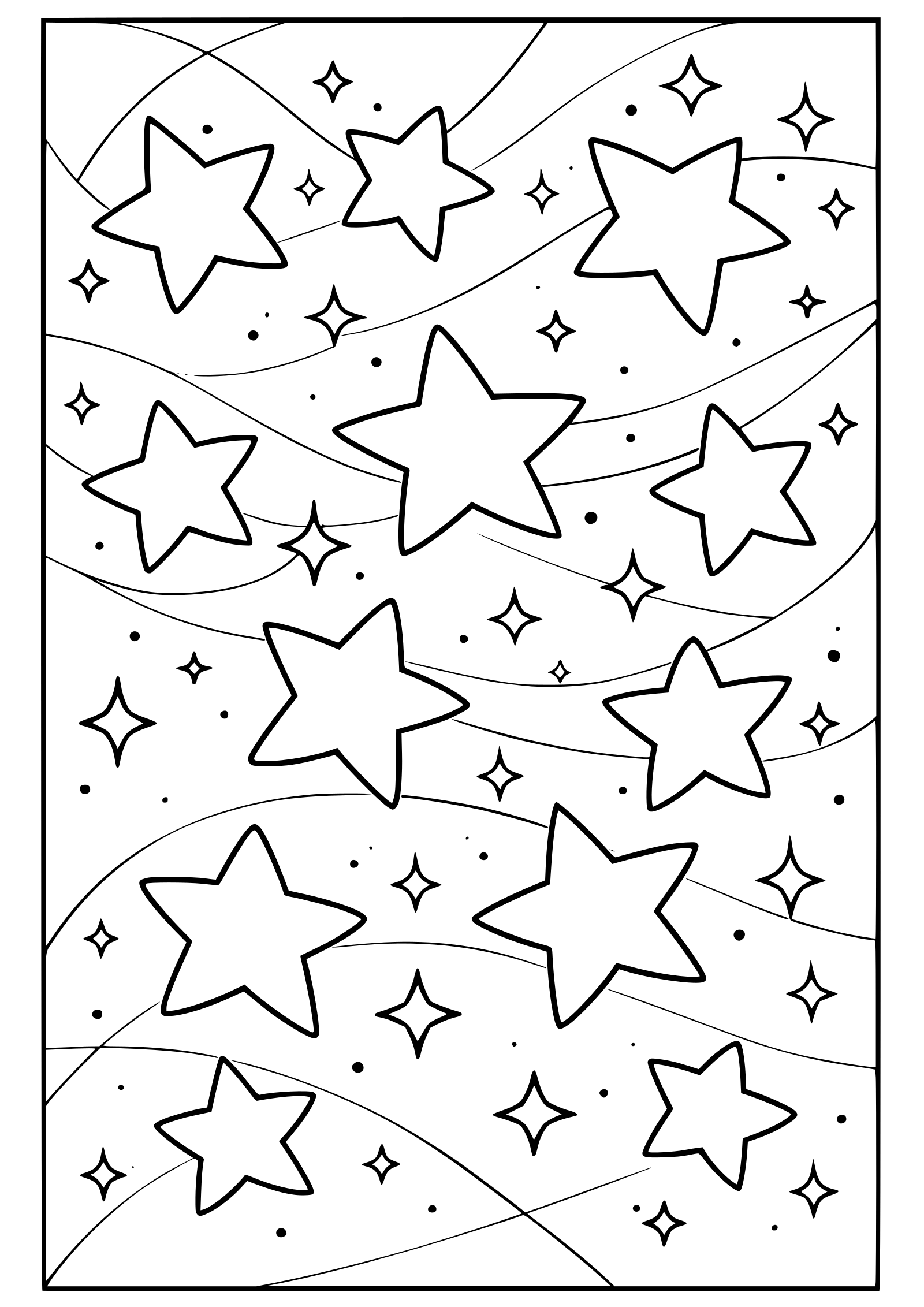 Star 20 free coloring pages for kids